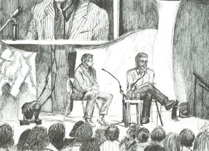 Wywiad z Johnnym Walkerem; 2007; (tusz na papierze) autorstwa Vincent Alexander Booth