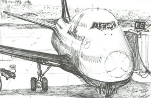 Jumbo Jet na lotnisku Logan, 2003 autorstwa Vincent Alexander Booth