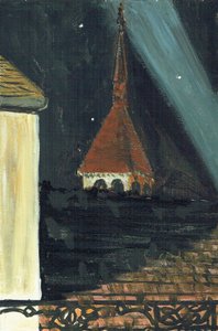 Widok z dachu Laignes France w nocy, 2006 autorstwa Vincent Alexander Booth