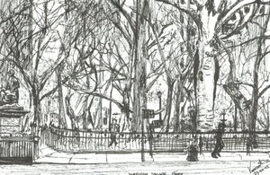 Madison Square Park Nowy Jork, 2003, (Tusz na papierze) autorstwa Vincent Alexander Booth