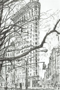 New York Flat Iron Building, 2003, (tusz na papierze) autorstwa Vincent Alexander Booth