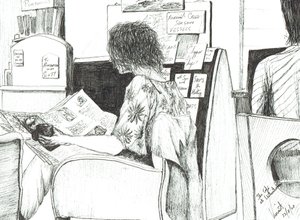 Czytanie w księgarni Waterstones Manchester, 2007 autorstwa Vincent Alexander Booth
