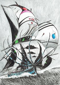 Storm Creators Morze Andamańskie, 2017, (Atrament na papierze) autorstwa Vincent Alexander Booth