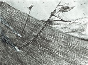 Storm Creators Black Sea, 2017, (tusz na papierze) autorstwa Vincent Alexander Booth