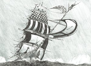 Storm Creators Prince Gustav Adolf Sea, 2017, (Atrament na papierze) autorstwa Vincent Alexander Booth