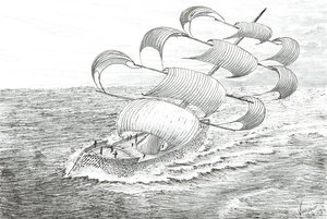 Storm Creators Yathkyed, 2023 (tusz i ołówek na papierze) autorstwa Vincent Alexander Booth