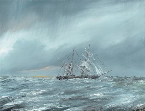 Mary Celeste dryfująca 5 grudnia 1872 r., autorstwa Vincent Alexander Booth