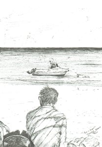 Plaża Tiwi Kenia, 2006; (tusz na papierze) autorstwa Vincent Alexander Booth