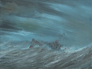 USS Monaghan zaginął w Pacific Typhoon 18 grudnia 1944 r. autorstwa Vincent Alexander Booth