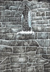 s.11, Zamek w lesie Findhorn, 2006, (tusz na papierze) autorstwa Vincent Alexander Booth