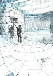 str.39, Zamek w lesie Findhorn, 2006, (tusz na papierze) autorstwa Vincent Alexander Booth