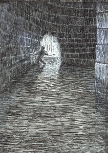 str.47, Zamek w lesie Findhorn, 2006, (tusz na papierze) autorstwa Vincent Alexander Booth