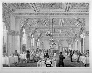 Kawiarnia w hotelu London Bridge Railway Terminus, Bermondsey, Londyn, 1860.