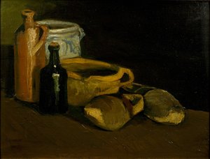 Martwa natura z drewniakami i garnkami, 1884. autorstwa Vincent van Gogh