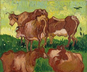 Krowy według Jacoba Jordaensa, 1890. autorstwa Vincent van Gogh