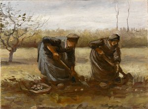 Dwie chłopki kopiące ziemniaki, 1885. autorstwa Vincent van Gogh