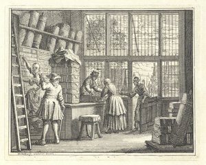 Wnętrze sklepu z tkaninami autorstwa Vincent Laurensz. van der Vinne (II)