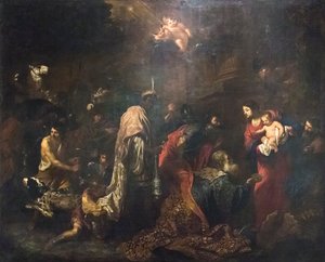 Pokłon Trzech Króli (olej na płótnie) autorstwa Vincent Malo