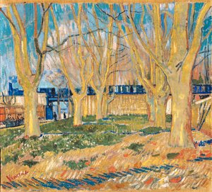 „Alea platanów w pobliżu stacji Arles” (aleja platanów w pobliżu stacji Arles) Obraz Vincenta van Gogha (1853-1890) 1888 Paryż, Muzeum Rodina autorstwa Vincent van Gogh