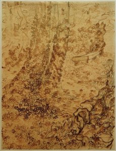 Drzewa z bluszczem w ogrodzie sanatorium autorstwa Vincent van Gogh
