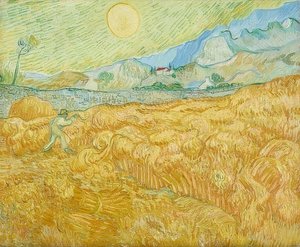 Żniwa, niwa ze żniwiarzami (La moisson). 1889 autorstwa Vincent van Gogh