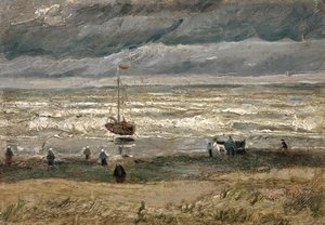 niderlandzki: Zeegezicht bij Scheveningen Widok na morze w Scheveningen autorstwa Vincent van Gogh