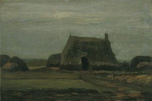Gospodarstwo ze stosami torfu autorstwa Vincent van Gogh