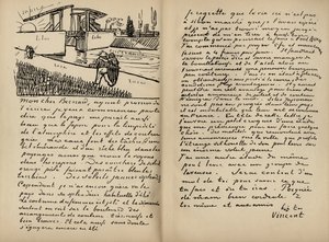 Faksymile listu Vincenta Van Gogha do Emila Bernarda z 18 marca 1888 r. z książki „Vincent van Gogh autorstwa Juliusa Meier-Graefe”, wydanej w 1912 r. (druk) autorstwa Vincent van Gogh