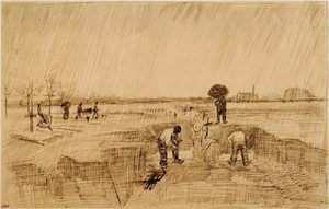 Cmentarz w deszczu autorstwa Vincent van Gogh