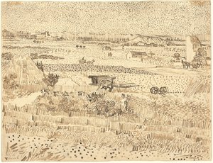 Żniwa — równina La Crau autorstwa Vincent van Gogh