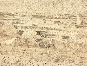 Żniwa — równina La Crau, 1888. autorstwa Vincent van Gogh