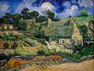 Dom ze słomianym sufitem w Cordeville autorstwa Vincent van Gogh