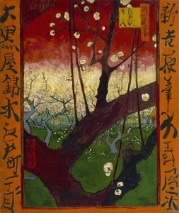Japonaiserie: Kwitnący Sad Śliwkowy (po Hiroshige), Paryż autorstwa Vincent van Gogh