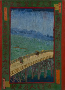 Japonaiserie: The Bridge in the Rain (po Hiroshige), Paryż autorstwa Vincent van Gogh