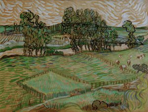 Krajobraz z mostem nad Oise autorstwa Vincent van Gogh