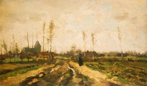 Krajobraz z kościołem i domami autorstwa Vincent van Gogh