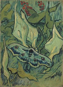 Wielki zielony paw (sfinks z głową śmierci) - Obraz Vincenta van Gogha (1853-1890), olej na płótnie (33,5x24,5 cm) autorstwa Vincent van Gogh