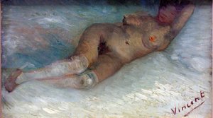 „Nu couche” (nago w pozycji leżącej) Peinture de Vincent van Gogh (1853-1890) 1887 kroller-muller Museum Otterlo, Pays-Bas autorstwa Vincent van Gogh