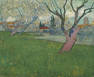 Kwitnące sady, widok na Arles autorstwa Vincent van Gogh