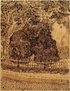 Park z ogrodzeniem autorstwa Vincent van Gogh