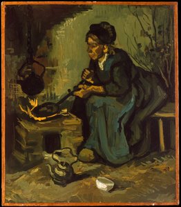 Wieśniaczka gotująca przy kominku autorstwa Vincent van Gogh