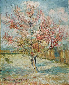Różowe drzewa brzoskwiniowe (Souvenir de Mauve) autorstwa Vincent van Gogh