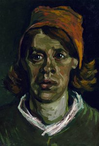 „Portret wieśniaczki z czerwonym kapturem” (głowa wieśniaczki z czerwonym kapturem) Obraz Vincenta van Gogha (1853-1890) autorstwa Vincent van Gogh