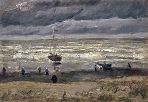 Morze w Scheveningen par Gogh, Vincent, van (1853-1890). Olej na płótnie, format : 34,5x61 autorstwa Vincent van Gogh