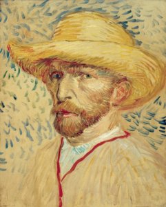 Autoportret ze słomkowym kapeluszem i fartuchem malarskim autorstwa Vincent van Gogh