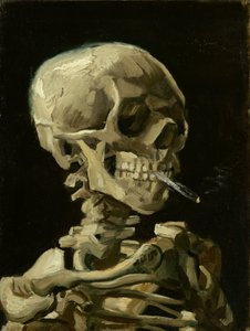 Czaszka szkieletu z płonącym papierosem, ok. 1886 (olej na płótnie) autorstwa Vincent van Gogh