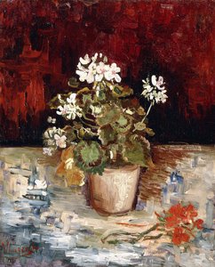Martwa natura garnek pelargonii, 1886 autorstwa Vincent van Gogh