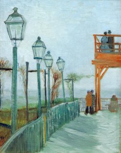 Taras i taras widokowy na Moulin de Blutefin, Mont autorstwa Vincent van Gogh