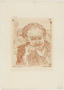 Człowiek z fajką (Portret doktora Paula Gacheta), ok. 1890-1909 (akwaforta na papierze) autorstwa Vincent van Gogh
