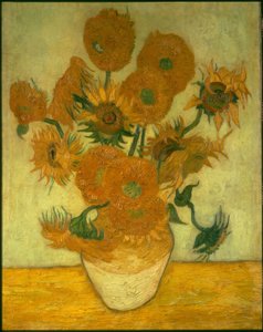 Cztery dziesięć słoneczników w wazonie autorstwa Vincent van Gogh